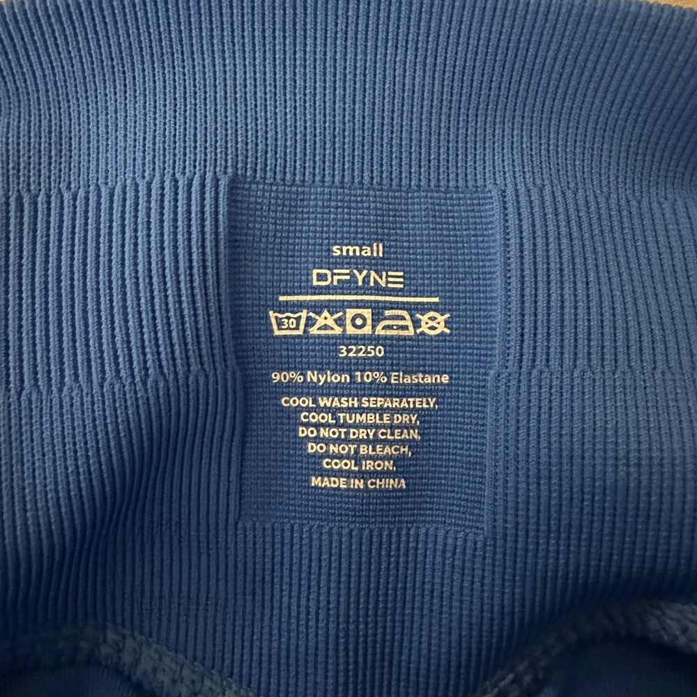 DFYNE Blue Ribbed Impact Shorts